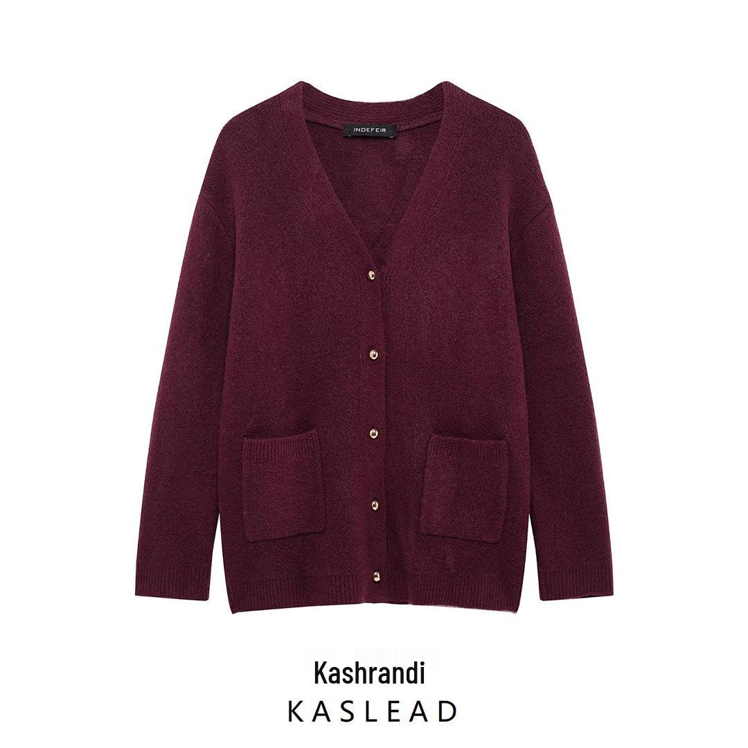 

Spring 2025 Women s European & American Style Fashion Simple Knit Cardigan Medium червоний