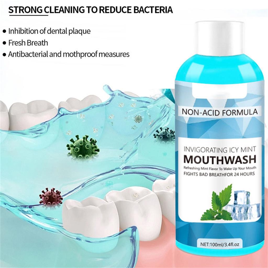 Peppermint Mouthwash - Long-Lasting Fresh Breath And Odor Elimination 100ml
