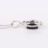 925 Sterling Silver Dyed Sapphire Oval Pendant 11x9mm Rhodium Plated Handmade Fine Jewelry Gift for Her