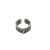 Yinruitai S925 Sterling Silver Wide Band Ring: Women's Retro Fashion Open Finger Ring, Trendy Index Finger Accessory.