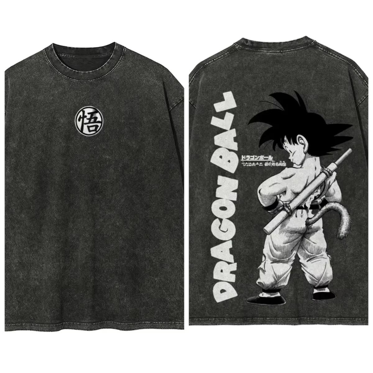 

Hot Sale Anime Dragon Ball Son Goku Graphic Print T-Shirt Men Women Streetwear Harajuku Fashion Vintage Washed Cotton Summer New Tee Oversize Top L