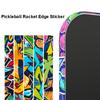 1PC Random Graffiti Pickleball Racket Edge Sticker Scratch-proof Anti-fall Paddle Head Edge Tape Shock Absorption Decor