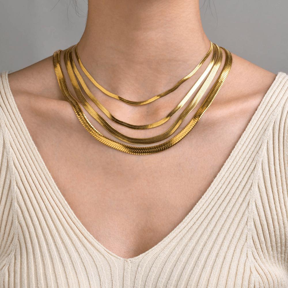 Snake bone necklace, stacked lady collarbone chain, thick jewelry