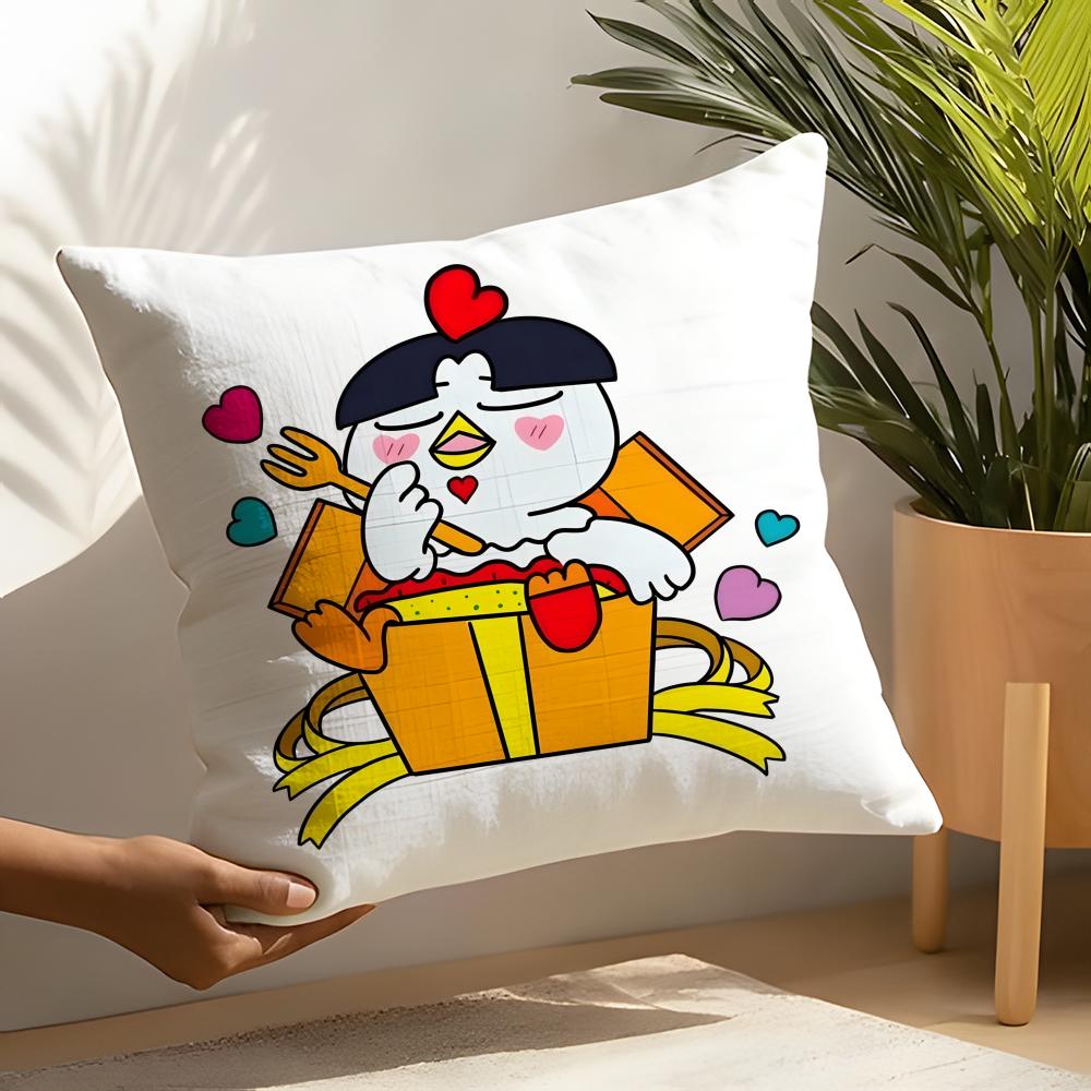 Famous Buldak Ramen Cartoon Pillow Case Linen Cushion Covers For Decorative Sofa Home Pillows Case Car Chair Pillows Cases
