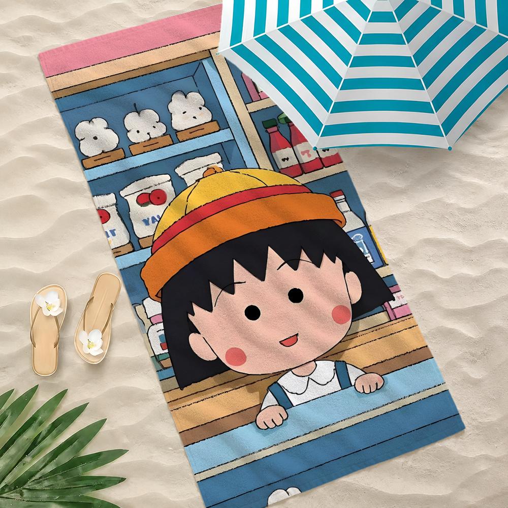 Anime C-Chibi M-Marukos-chan Towel Towel Beach Towel Oversized Quick Dry Towel Absorbent Soft Swim BeachTowels for Men Women