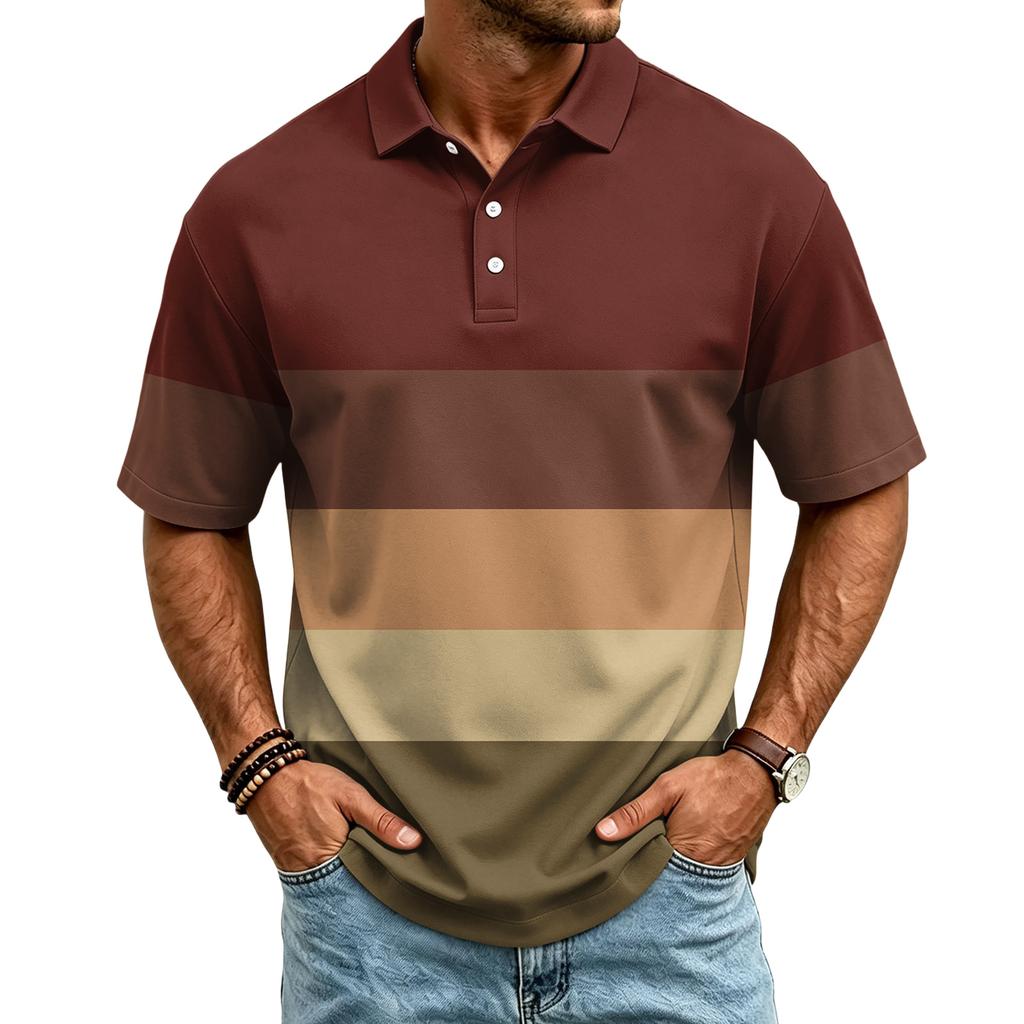 Men's Casual Quick Dry Mesh Golf Polo Shirt Breathable Lightweight Short Sleeve Button Down Collar Top for Outdoor Sports
