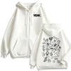 Morat Uafsluttede Sager Yem Lynlås Hættetrøjer Herre Harajuku Hip Hop Sweatshirt Jakke Frakker Afslappede Pullovere