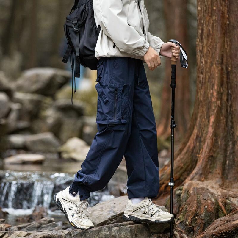 Homlean Trendige Lässige Wanderhosen für Herren, Frühjahr Outdoor Radsport Cargo Locker Sitzende Jogginghosen, HT05 Marineblau 4XL