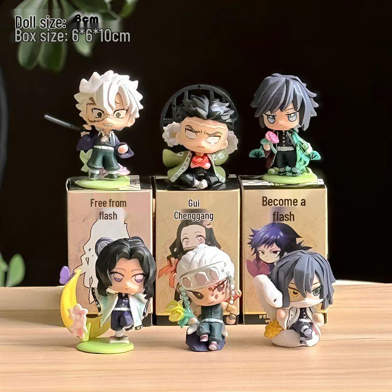 Demon Slayer Birth Flower Series: Tanjiro, Nezuko & Zenitsu Figures - Collectible Ornament Gift