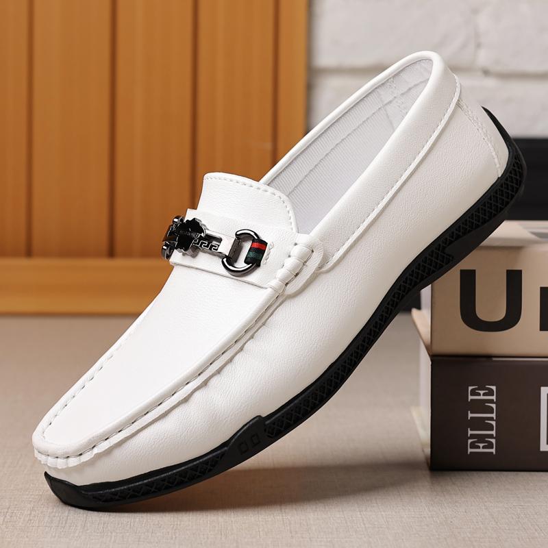 

Korean Fashion Loafer For Men Black Casual Leather Shoes JZ-5760 39 білий