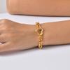 Stainless Steel Plated 18K Gold Round Cross Chain Heart Buckle Necklace, Women'S Jewelry Nc-
