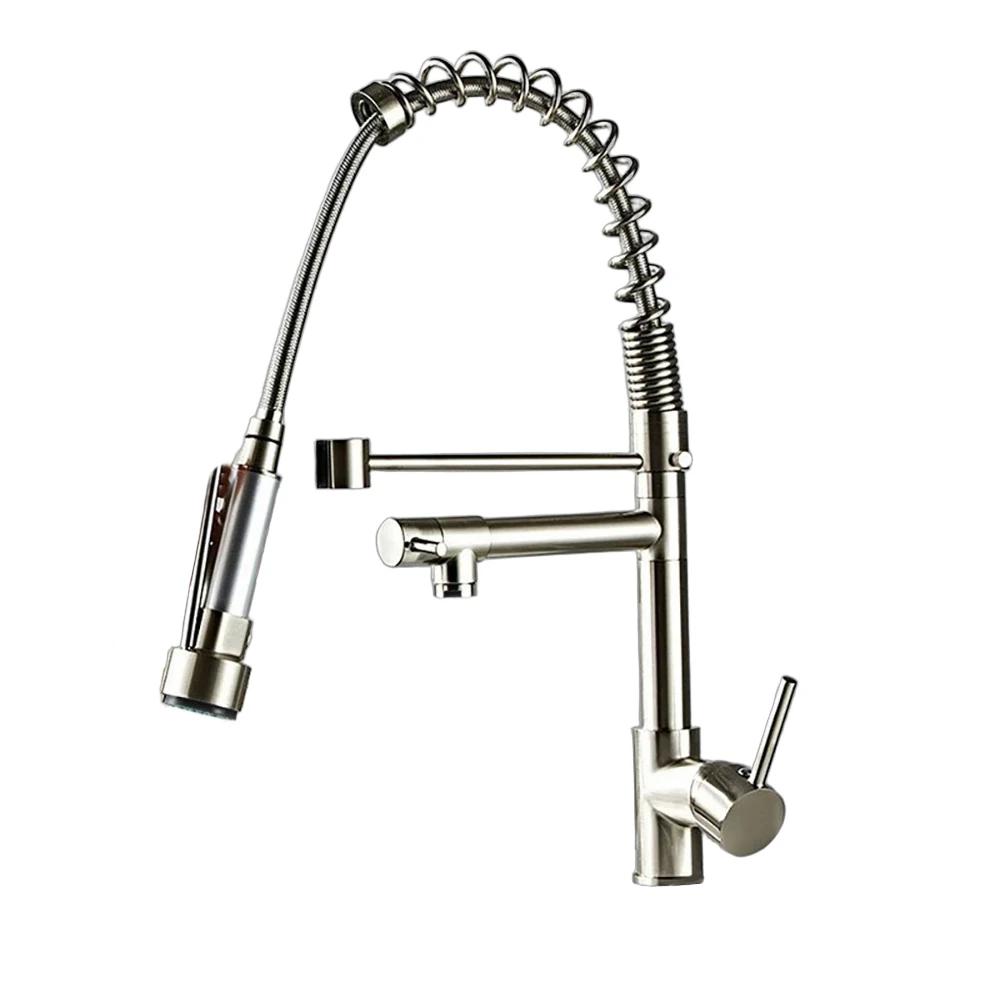 Rozin Matte Black Kitchen Faucet Deck Mounted Mixer Tap 360 Degree Rotation Stream Sprayer Nozzle Kitchen Sink Hot Cold Taps