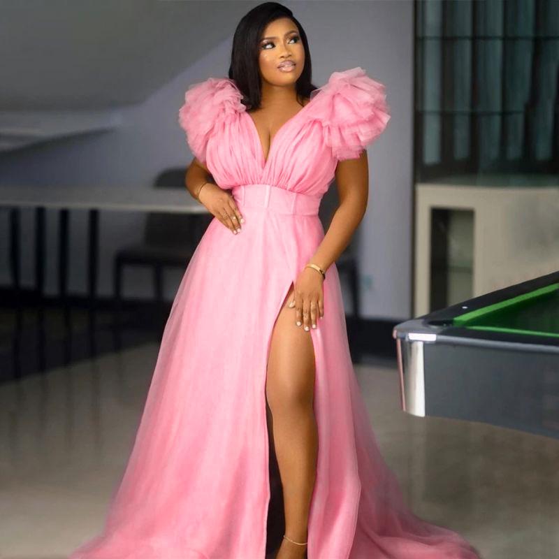 European & American Plus Size Mesh Hem Dress