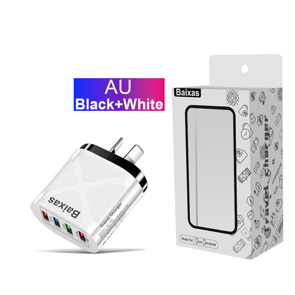 Multi-Port 4 USB Fast Charger 5V/2.4A - AU/EU/UK/US Plug