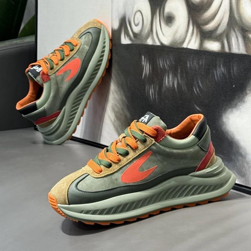 Spring Fashion Brand Mens Chunky Sneakers 2024 Design Luxury Trainers Men Platform Shoes Outdoor Streetwear Casual Sneakers Men