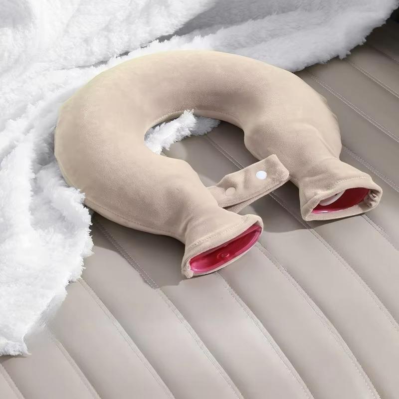 U-shaped Hot Water Bag for Neck Soft Plush Neck Warmer Hot Water Bottle Winter Warming Supplies Hot Cold Compress Physiotherapy