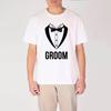 GroomgroomsUnisex Pattern Print Tshirt Short Sleeve Casual Top Round Neck Loose Comfortable Tees Wedding Commemorative Gift
