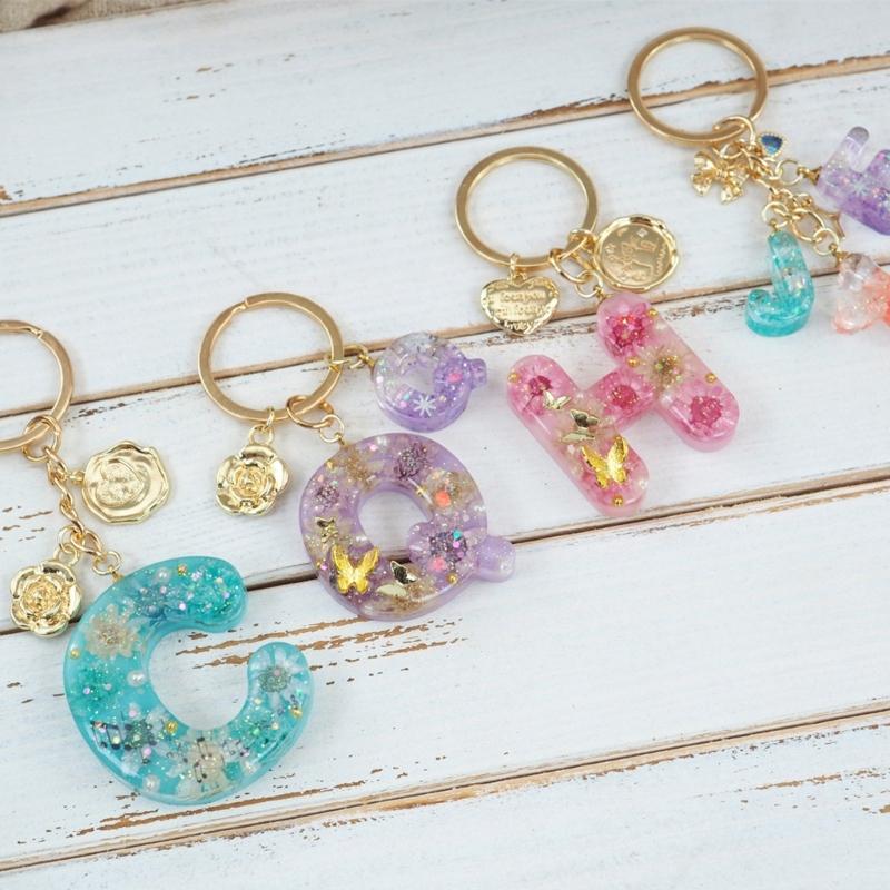 Glänzende Englische Alphabet Ohrringe Silikon Epoxidharz Form DIY Schlüsselanhänger Anhänger Schmuck für Gepäckanhänger Tasche Zubehör