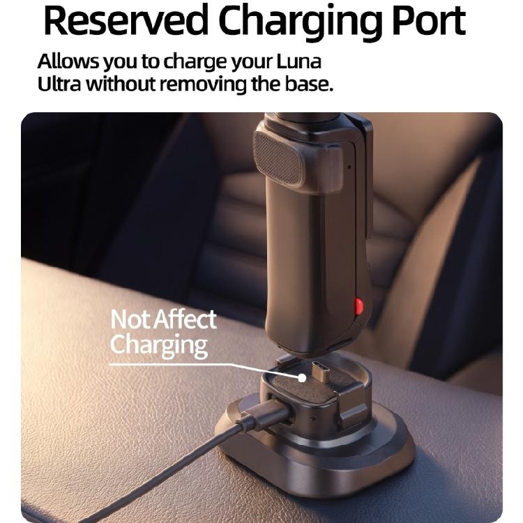 Adhesive-Backed Camera Mount Base with Plastic and Metal Construction, Easy Camera Release and Type C Charging for LunaUltra/LunaPro