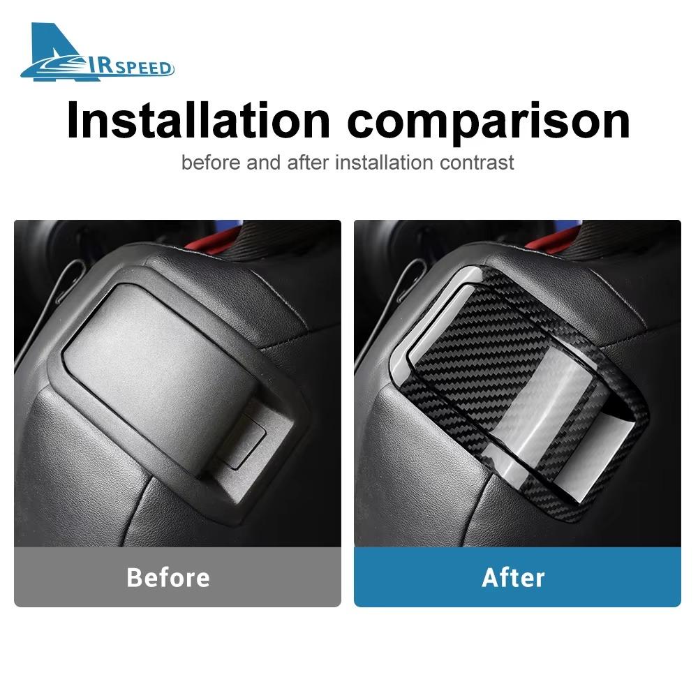 For Subaru BRZ Toyota GR86 2021 2022 2023 2024 Real Hard Carbon Fiber Sticker RHD LHD Car Seat Rear Handle Frame Interior Trim