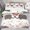 Kids Cartoon Elephant Duvet Cover Lovely Animal Theme Bedding Set Full For Girls Boys Kawaii Room Decor Microfiber Quilt Cover