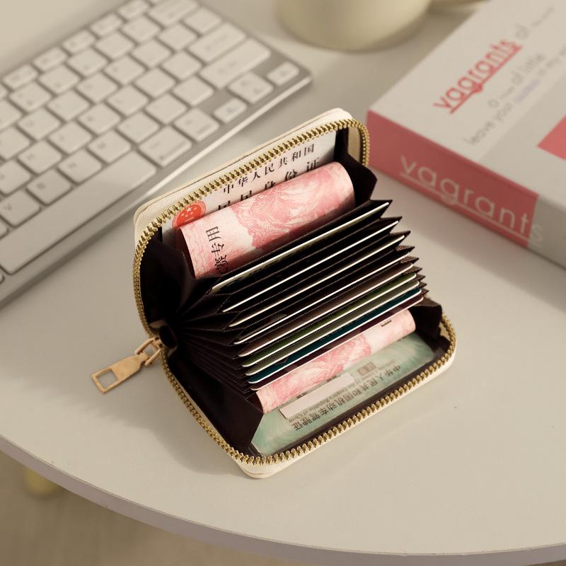 2024 New Fashion Anti-Demagnetization Cartoon Accordion Card Sleeve for Women with Cross-Border Zipper
