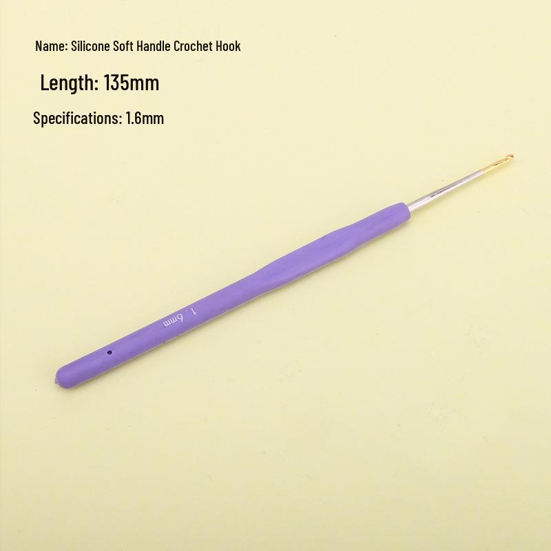 Candy-colored Crochet Hook with Gold-Plated Head - Soft Handle for DIY Sweaters, Shoes, and Hats