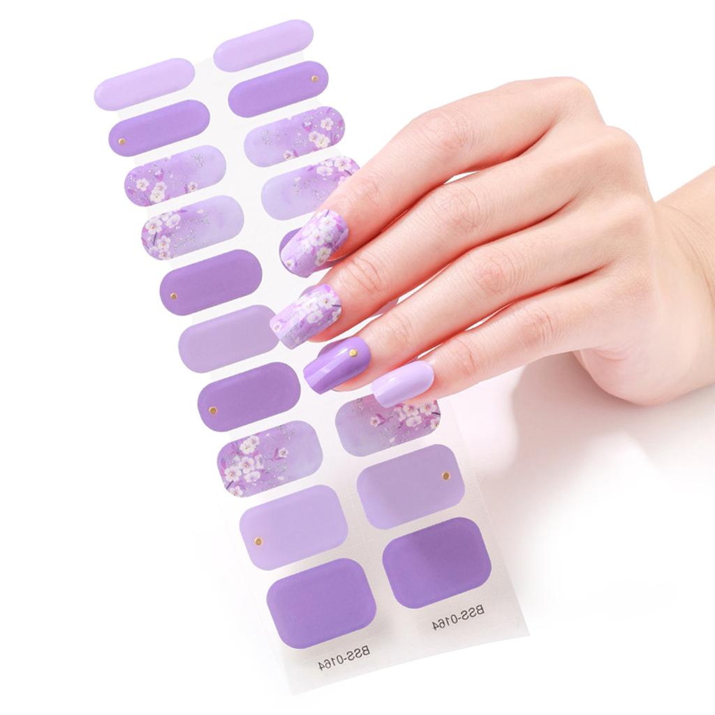 20 Tips Semi-Cured Gel Nail Patch Adhesive Sliders Long Lasting Full Cover Nail Stcikers Gel LED UV Lamp Neede
