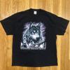 Men's Vintage Thunder Sportswear Wolf American Spirit Native T- 2XL Unisex T-Shirt