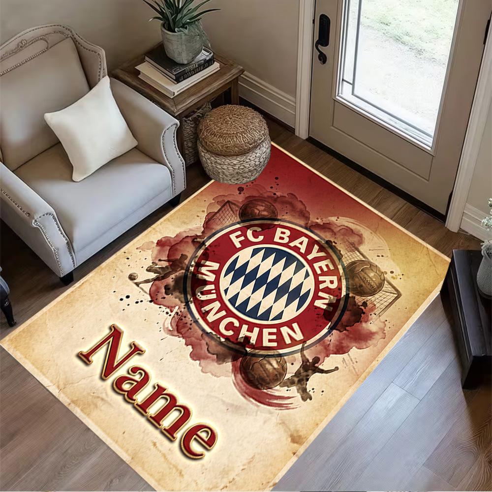 Bayern Munich Soccer Art Area Rug Suitable for Outdoor Living Rooms Balcony Study room Antislip Carpet Anime Office Decor