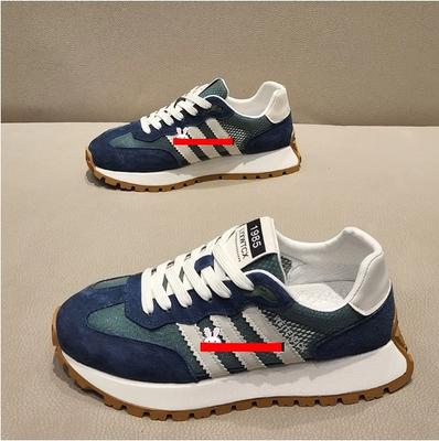 Spring New Thick-soled Low-top Shoes Three-bar Mesh Breathable Casual Shoes Trendy Zmd