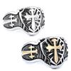 2026 Retro Two-color Indelicate Engraving Style, Personalized Trend, Men's Cross Shield Ring