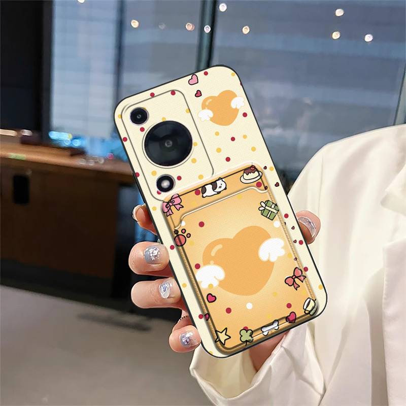 TPU Back Cover Phone Case For Huawei Enjoy70/70S/NOVA Y72 4G Card bag Silicone Card sleeve Anti-dust Fashion Design Cute