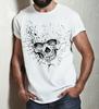 Magliette Teschio per Uomo T-shirt Faccia Falciatore Cool Teschio Vintage T-shirt Teschio 3D