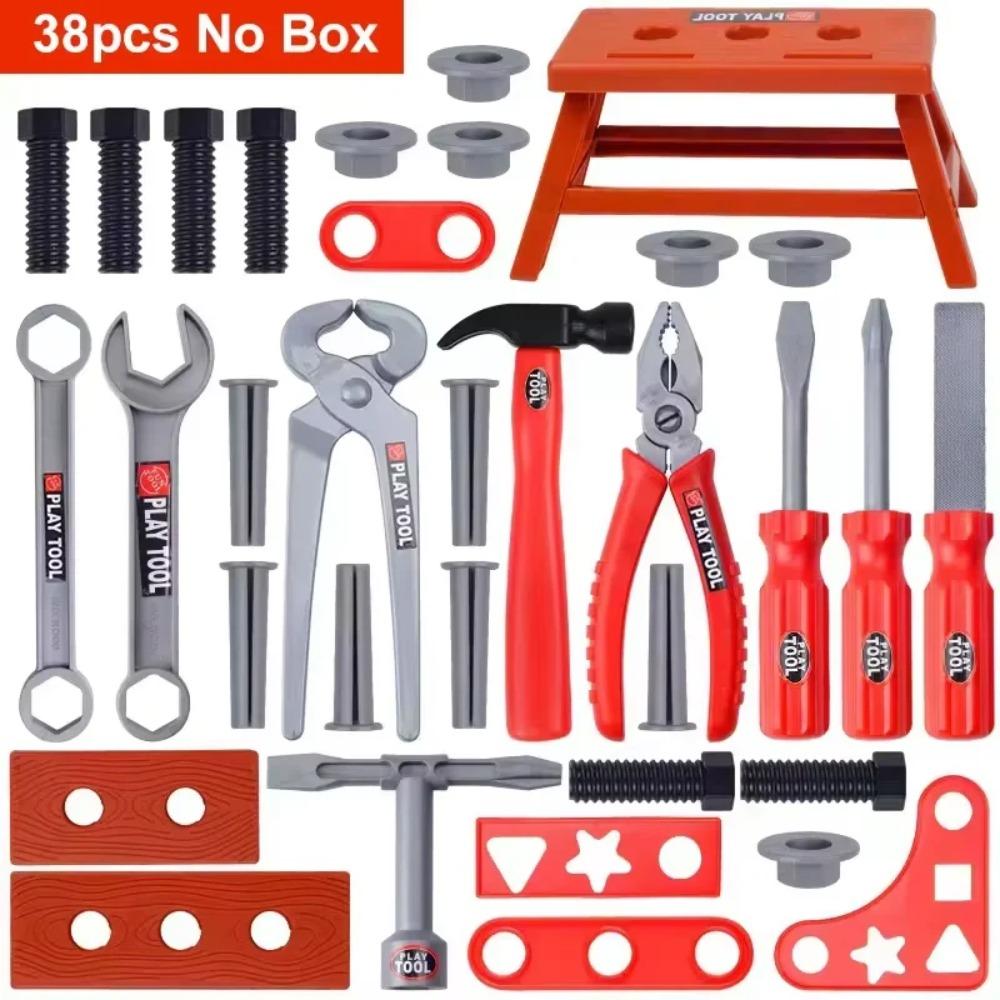 Kids Repair Toolbox Toy Set, Simulation Engineering Tools with Drill, Educational Pretend Play Gifts for Boys