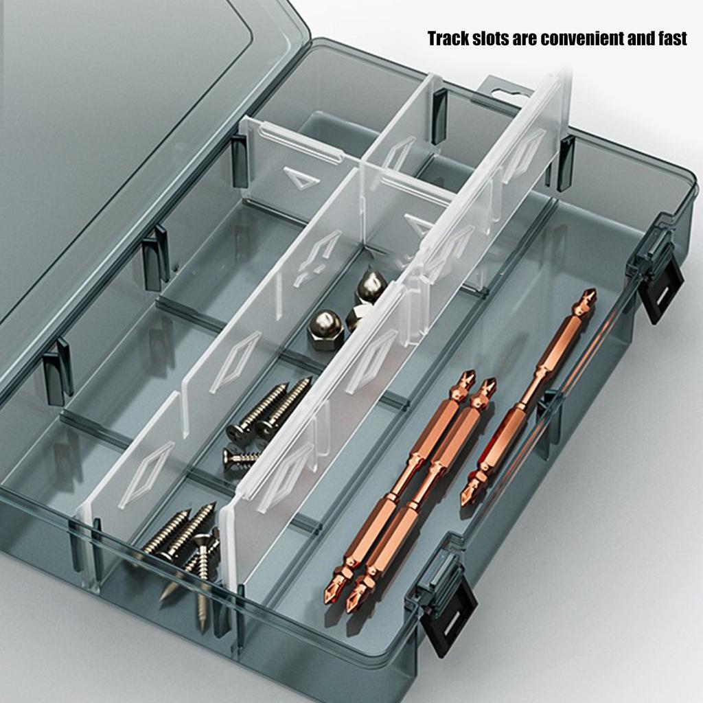 Kunststoff Werkzeugteile Aufbewahrungsbox Schraubenbox Werkzeugklassifizierung Elektronischer Bohrer Bit Zubehör Verdickte Gitterbox