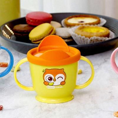 Nerezový dvouruční hrnek Edison Friends first learning, sova, 1 kus, oblíbené korejské rodičovské předměty