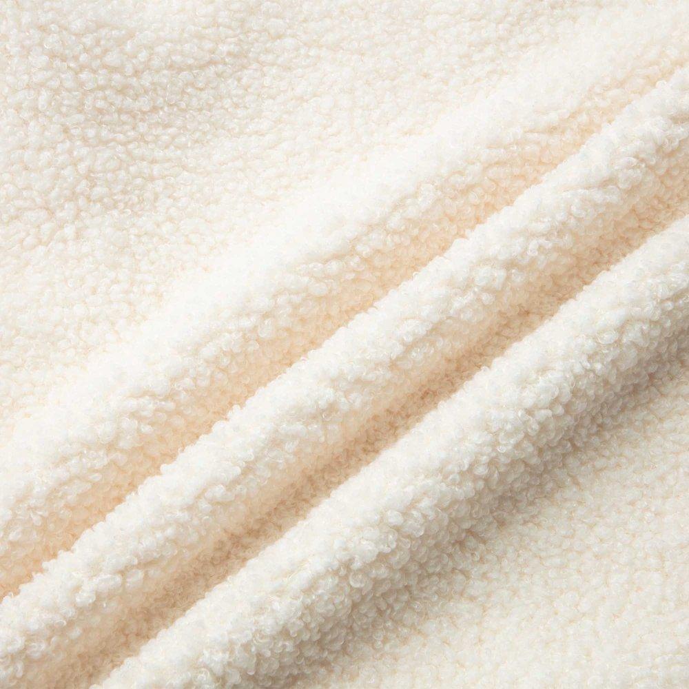 Puma FW22 Back Logo Print Faux Shearling Zip Hoodie Jacket Unisex Jackets White 539568-93