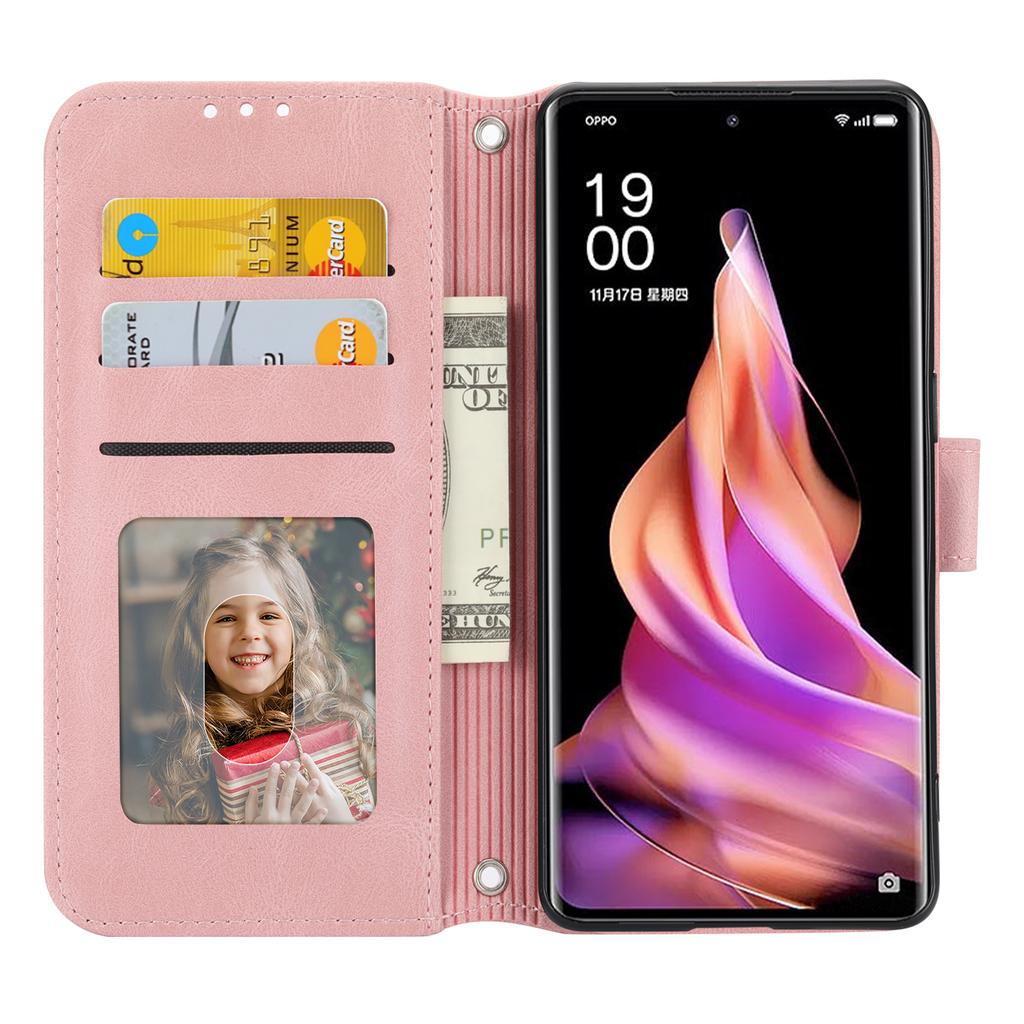 Pro Oppo Reno13 Pro 5G Pouzdro Peněženka Kožená na dotek Vytištěný Kryt na telefon