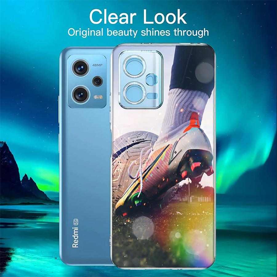 Football Field Phone Case For Redmi 12 13C 12C 15C 9 10 10C Note 13 Pro Plus 14 15 Pro 9T 9C 9A TPU Soft Cover Clear Cell Cases