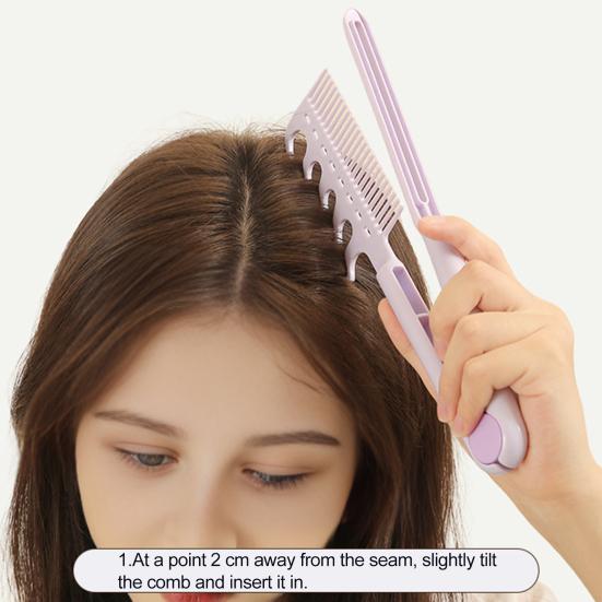 2-In-1 Hair Comb with Long Handle V-shaped Fluffy Hair Comb Anti-static Thin Thick Curly Long Hair Comb Women Hair Styling Detangling Comb