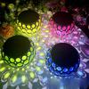 Solar Powered Glass Mosaic Ball Led Garden Lights,Rechargeable Outdoor Waterproof Solar Night Lights Table Lamps for Decorations
