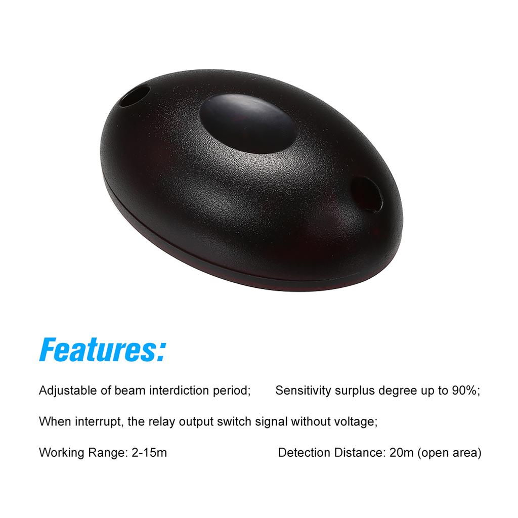 ABO 20 Waterproof Active Photoelectric Single Beam Infrared Sensor Barrier Detector for Gate Door Window Burglar Alarm