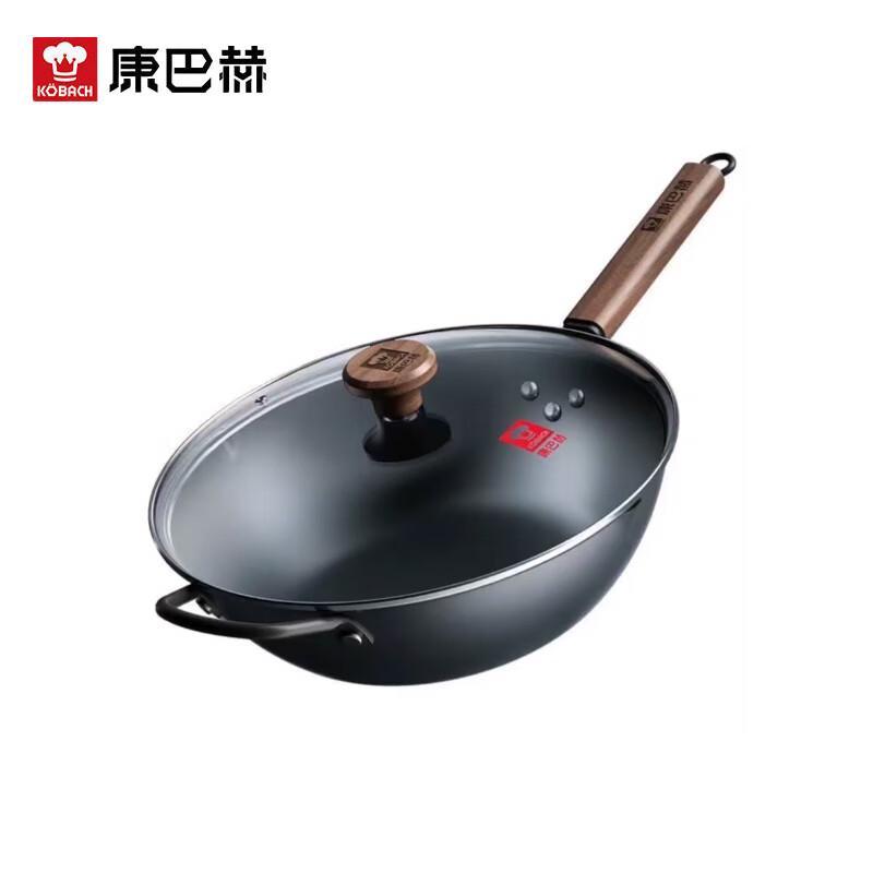 Kombach 32cm Titanium Non-Coated Iron Wok
