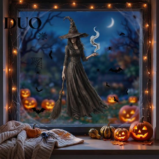 Seasonal Party Supplies Halloween Ghost Glass Sticker, Cartoon Static Window Cling for Accessories Parties, Waterproof Decoration Decal