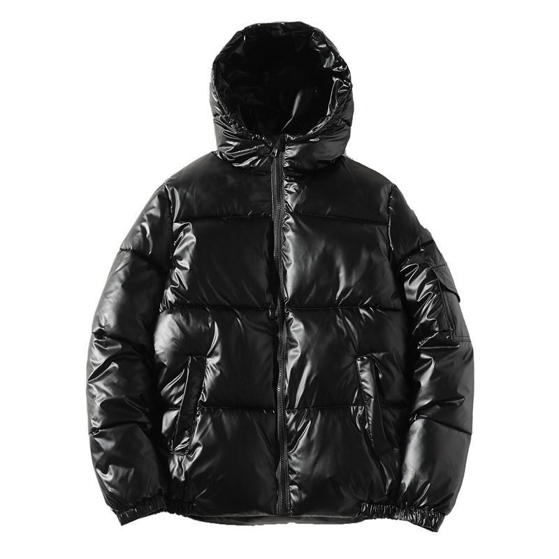 Kapşonlu Aşağı Dolgulu Ceket Kalınlaştırılmış Kış Kalınlaştırılmış Dolgulu Ceket Moda Trend Erkekler Sıcak Parlak Dolgulu Ceket
