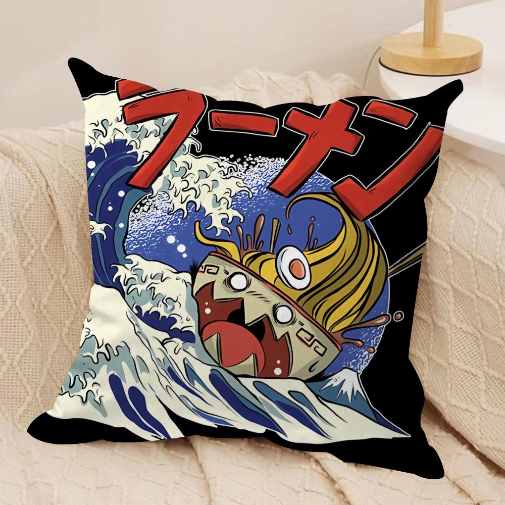 Food Disaster Cushion Cover Silky Short Plush Sofa Pillow Cover Hidden Zipper Soft Dustproof Case for Home Decor