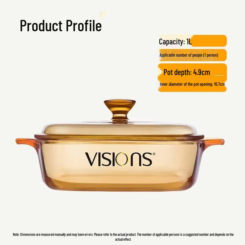 VISIONS Crystal Clear Square Glass Cookpot