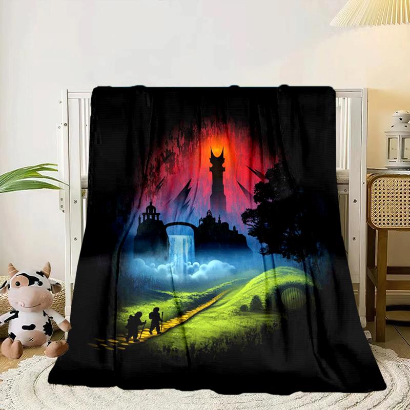 Middle-earth Map Adventure The Lord Blanket Flannel Blanket for Bed, Sofa, Camping, Hiking, Picnic Essentials, Gift for Family Fan Gifts