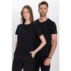Unisex Slim Fit T-Shirt mit Rundhalsausschnitt, 100 % Baumwolle, weich strukturiert, weiß